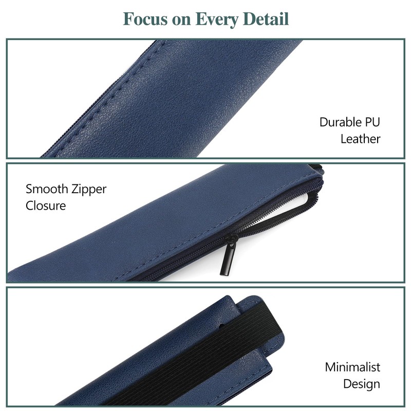 MoKo Elastic Pen Holder for Notebook, 4 Pieces PU Leather