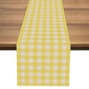 Nepnuser Linen Yellow and White Buffalo Plaid Table Runner Easter