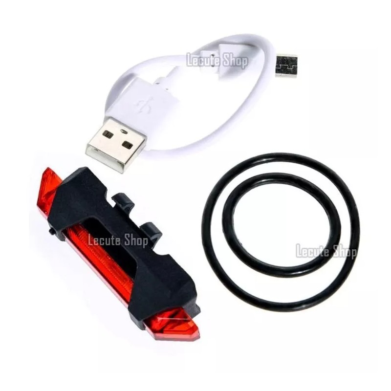Car-Parment Lampara Luz Led Colores Bicicleta Recargable Trasera Delante