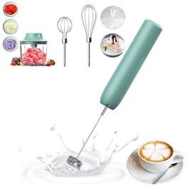 Frother Wand,Frother for Coffee,Handheld Frother,Coffee Frother Handheld,Coffee Mixer Wand, Hand Frother,Milk Frother Handheld,Coffee Whisk,Hand Mixer,Mini Food Chopper and Whisk,4-Speed,10Oz
