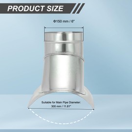 PATIKIL Duct Connector, Saddle Take Off 45 Degree 12" Duct to 6" Outlet Saddle Branch Extension Duct Splitter Round Duct Fittings for Exhaust Fan Dryer HVAC Vent System