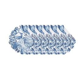 C&F Home Blue Coast Round Placemat Set of 6 Cotton Quilted Coastal Beach Reversible Machine Washable Table Top Table Linens 17" X 17" Round Placemat Set of 6 Blue