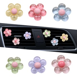 Ferianl 6PCS Flower Air Vent Clips, Air Conditioner Outlet Decoration，Cute Car Dashboard Accessorie, Universal Aut Interior Decorative Accessories for Women Girls