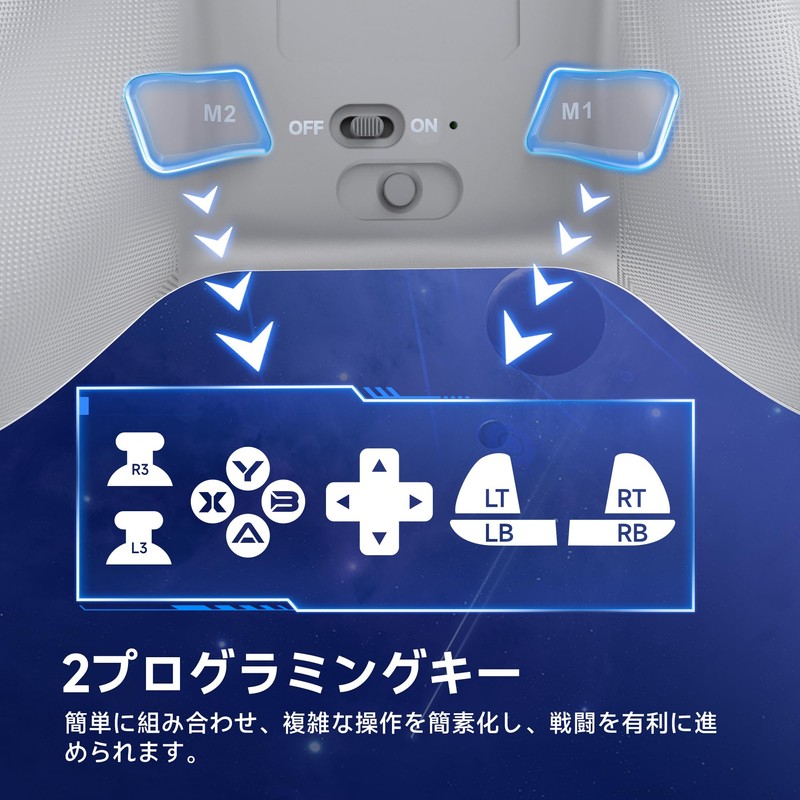 EasySMX X15 PC コントローラー - ホール ジョイスティック/ホール トリガー/RGB ライティングを備えた強化されたワイヤレス Bluetooth