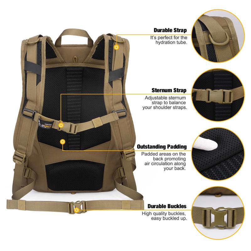 Mardingtop 25L Tactical Backpack Outdoor Hiking Backpack Multiple Compartments Travel