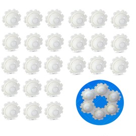 Realand 24pcs Splicable Mini Caster Wheels, 360° Swivel Self Adhesive Appliance Sliders Rollers, Mute Stick on Wheels for Kitchen Appliances Planters Small Furniture, White
