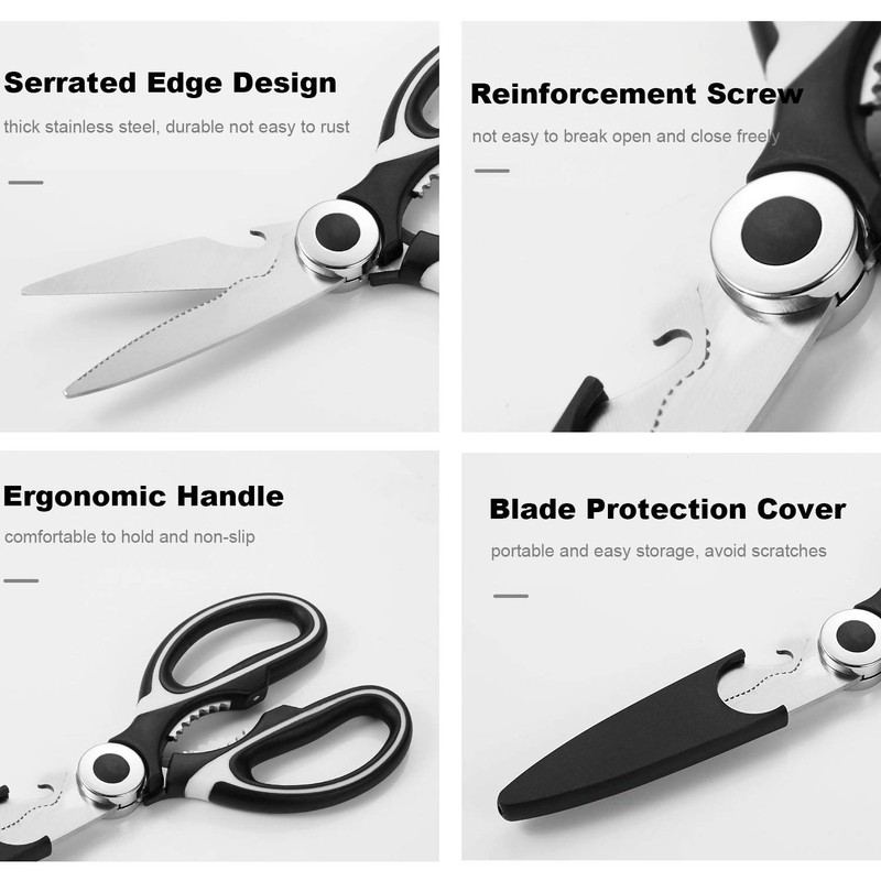 Poultry Scissors, Kitchen Scissors, Stainless Steel, Multi-Purpose Household Scissors, Scissors