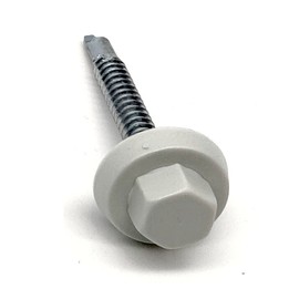 Doja Industrial Self-Tapping Screws 5.5 x 22 + M8 Cover Caps Pack of 100 Drilling Screws with Washer + 100 Hexagonal Protective Caps Tapping Screws Caps, Body, Roof Sheet, Aluminium Sheet Metal