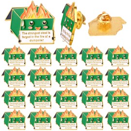 Ferreve 20 Pcs Positive Enamel Pins Bulk Dumpster Fire Inspirational Enamel Pins Motivational Positive Alloy Brooch Pin Team Employee Appreciation Gift for Clothes Jackets Bags Hats
