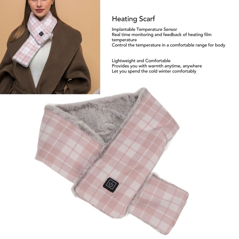 Heating Scarf Washable Adjustable Gears Soft Warm USB Electric Heated