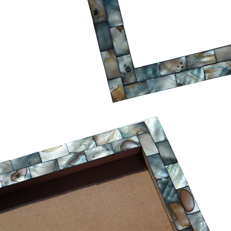 MOP Blue Mother of Pearl Picture Frame Handcrafted 5x7 1-Piece