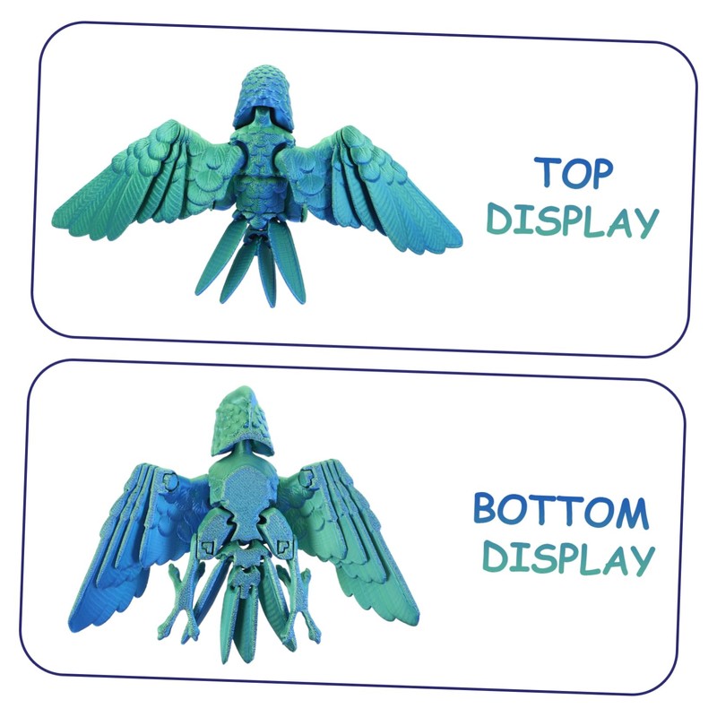 KOMBIUDA Printed Parrot Figurine Realistic Flexible Bird Model for Articulated