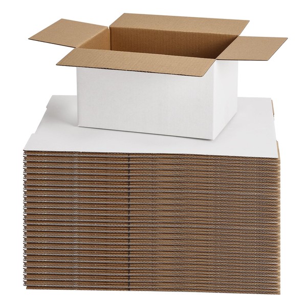 SPEPLA 7x5x4 Shipping Boxes for Small Business,40 Pack White Corrugated