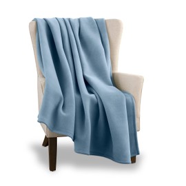 Vellux Twin Size Blanket - All Season Luxury Warm Micro plush Lightweight Thermal Fleece Blankets - Perfect For Couch Bed Sofa - Breathable Bed Blankets Twin Size - Hotel Quality (66x90 Inch, Blue)