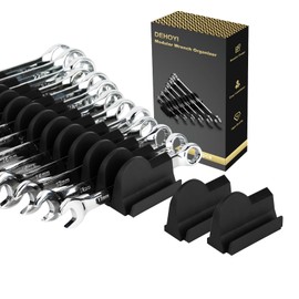 DEHOYI 24pcs Adjustable Modular Wrench Organizers for Tool Drawers - Wrench Rack with Metric&SAE Labels,Tool Storage Holder.Gift for father, brother&boyfriend (Black without magnet)