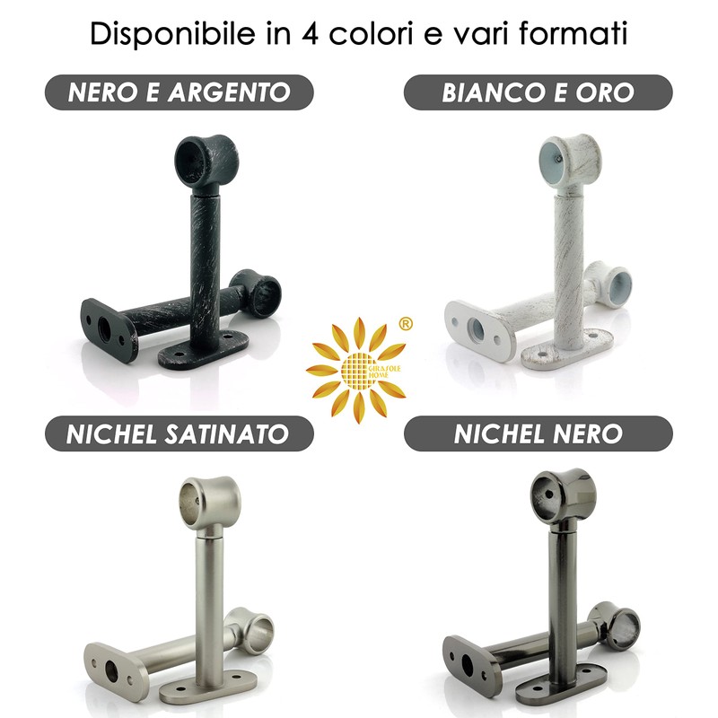 GIRASOLE HOME® Adjustable Curtain Pole Bracket, 2 Pack Heavy Duty