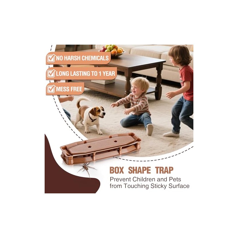 Spider Traps Indoor, 24 Pack Extra Sticky Brown Recluse Traps,
