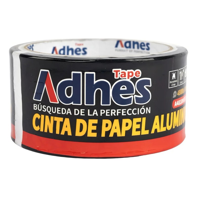 Cinta adhesiva impermeable Adhes A4810HS50 color plateado 10m x 4.8cm