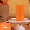 KONNI Beeswax Orange Pillar Candles Set of 3, 2"x 4"