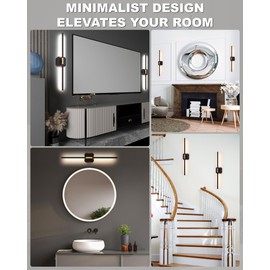 LUMINZENLUX Modern Battery Operated Wall Sconces Set of Two,10000mAh Rechargeable Wall Lights with Remote,Dimmable 3000K-6500K,Wall Lamps for Bedroom,Bathroom Living Room