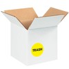 "Trash" Labels/Stickers, 2" Circle, Fluorescent Yellow, 500 Labels Per Roll