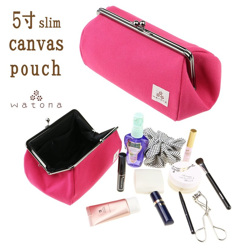 watona Canvas Purse 5 Inch Slim Cosmetic Pouch (Slim) 50s