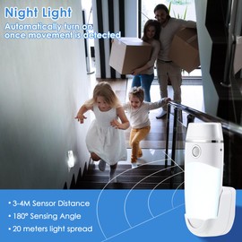 Enhon 4 Pack 4 in 1 LED Rechargeable Plug in Flashlights, LED Emergency Lights for Power Failure Emergency, Plug in Power Outage Light with Motion Detection for Stairs, Hallway, Power Failure
