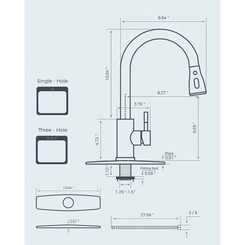 FORIOUS Kitchen Faucets with Pull Down Sprayer, Oil Rubber Brown,