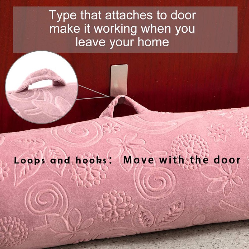 Weighted Door Draft Stopper 36 Inch, Pink Door Draft Noise