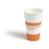 Perk PK54368CT Paper Hot Cup, 16 Oz., White/Orange, 500/Carton