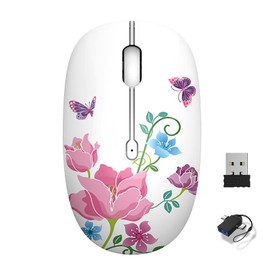 JieruiDeng Cute Wireless Mouse, 2.4G Mute Office Business Computer Mouse with USB Receiver 1200DPI Optical Mice for Laptop,Notebook,PC,Computer (Buttery)