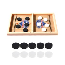 HSIXHAF Sling Puck Game, Hockey Board Game, Table Hockey, Double Battle Quick Bouncing Board Game, Portable Chess Board Set, Matching Gift, 10 Chess Pieces