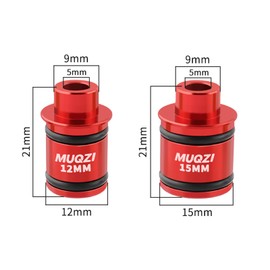 Mountain Bike Thru-Axle to Quick Release Hub Converter Adapter - 12mm/15mm to 9mm Conversion Kit, Compatible with Standard QR Forks and Frames (Black,12 to 9mm)