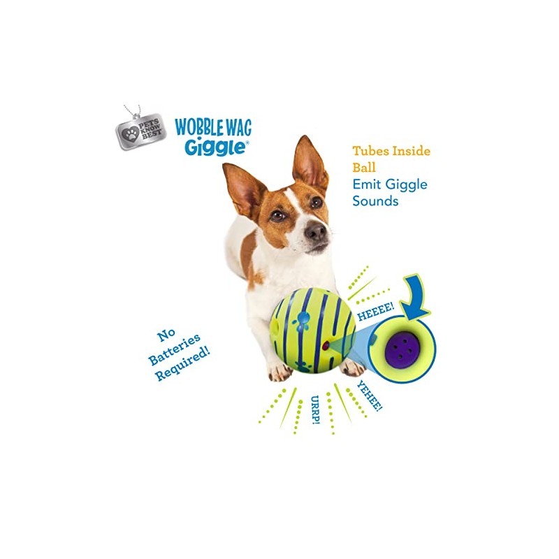 Wobble Wag Giggle Pelota, Juguete Interactivo para Perros, Divertidos Sonidos