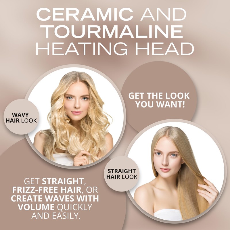 Corioliss Electric Hair Straightening Brush Hot Brush Antifrizz Temperature Control