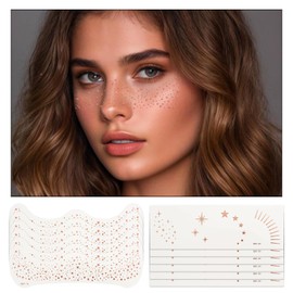 12PCS Glitter Freckles,Glitter Freckles Face Tattoo,Sparkle Tattoo Stickers Fake Freckles Patch Glow Up Makeup Patches Accessories for Men Women Party (Rose gold)