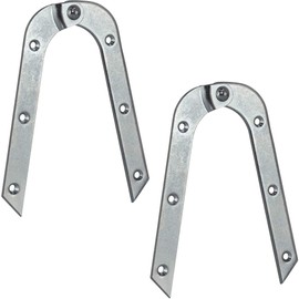 Gedotec Ladder Tape Curved Stepladder Tape Metal Ladder Hinge Stable | Hinge Galvanised Steel | Folding Ladder Tape 200 x 21 mm | Made in Germany | Pack of 2 - Ladder Hinge Metal for Screwing