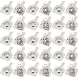 Skweawert 20 PCS AAA/Single-S-Tail Stainless Steel Metal Battery Spring Positive and Negative Conversion Spring Contact Nickeling Plate