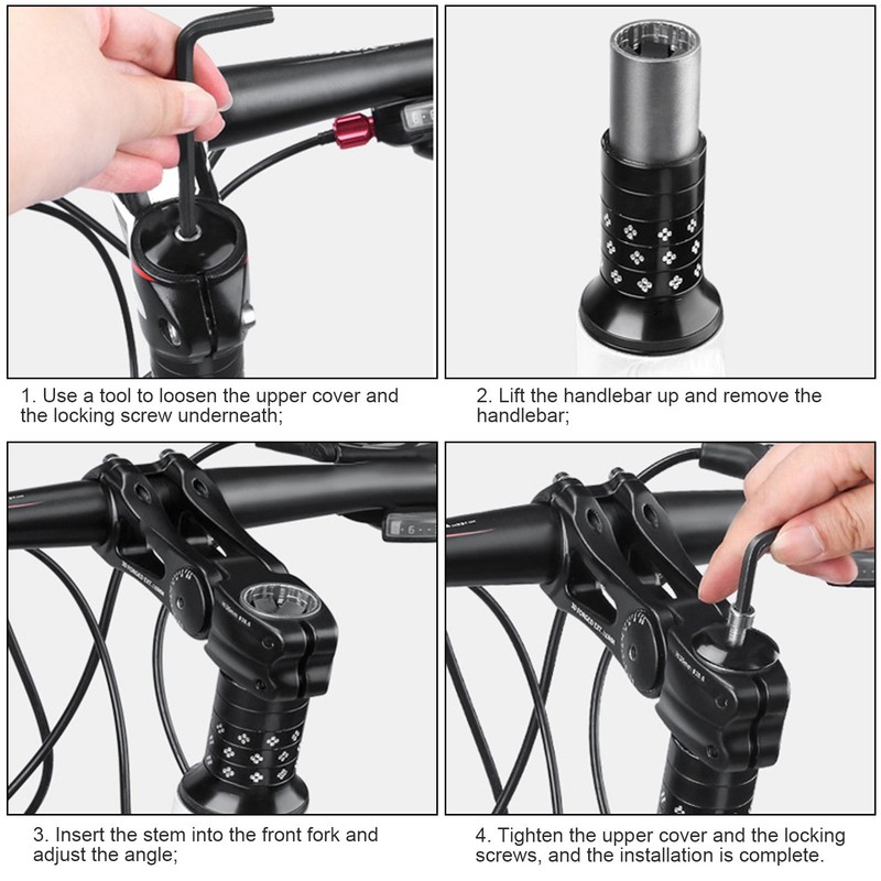 Aluminum Alloy Mountain Bicycle Adjustable Hollow Handlebar Stem Cycling Stems
