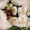 White Gold Christmas Nail Tips - Almond / 화이트 골드