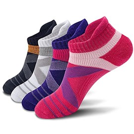 KC-TAHO Ankle Compression Socks 4 Pairs for Men and Women 16-23 mmHg with Cotton Cushioned Achilles Tendonitis Brace