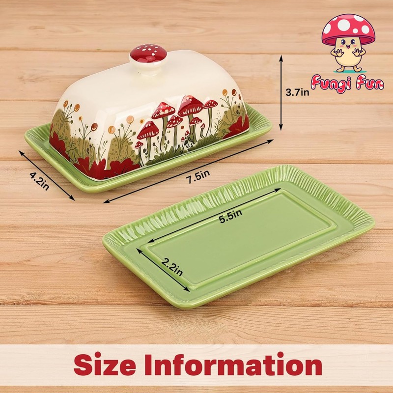 Fungi Fun Mushroom Butter Dish With Lid – Cute Cottagecore
