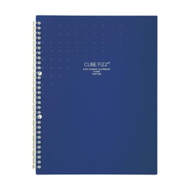 Lihit Lab N6482-11 File Clear Book, Interchangeable, A4, 30 Holes, 10 Pockets, CUBE FIZZ Navy, Opaque