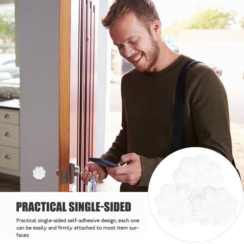 10 Pcs Door Stopper Wall Protector: Clear Self Adhesive Rubber