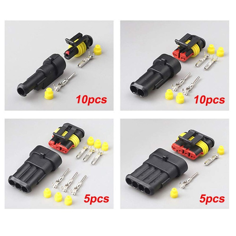 Aiqeer 30 Kit Car Cable Connector Plug Set, Car Waterproof