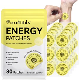 Arkture Energy Patches, Plant-Based Formula Patch with Caffeine, Red Ginseng, B5 and B3, 30 Patches