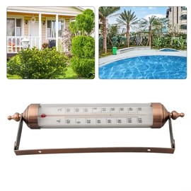 1 pieza de Termómetro para InterioresExteriores, Termómetro de Metal de 10 Pulgadas, Medidor de Temperatura Exterior Inalámbrico con Ángulo Ajustable 