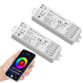 icever (2 Pack) 5in1 WB5 LED Controllers Bluetooth Control 2.4GHz Dimmable CCT RGB RGBW RGBCCT COB LED Strips - Compatible with Tuya App Echo Alexa Google Home Voice Control