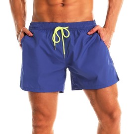 YnimioAOX Men's Swim Trunks Quick Dry Beach Shorts Swimwear Bathing Suit with Mesh Lining,Royal Blue,42