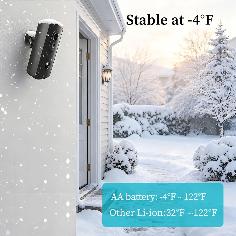 No Subscription Wireless Security Camera, AA Battery Powered,Outdoor & Door